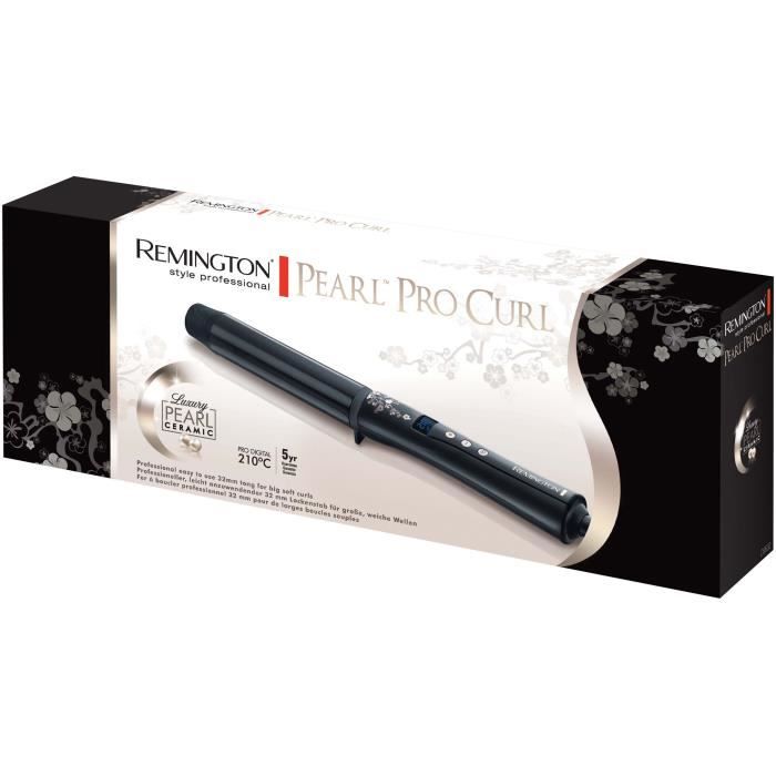 Remington CI95 Fer a Boucler Boucleur Conique Pearl Advanced Ceramic avec Eclats de Perles Cheveux Brillants