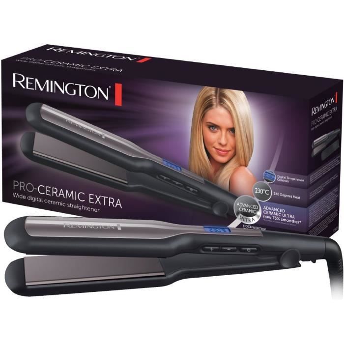 Remington S5525 Fer a Lisser Lisseur Plaques Flottantes XL Advanced Ceramic Température Modulable Lissage Facile