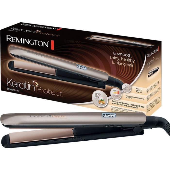 Remington S8540 Fer a lisser Lisseur Keratin Protect Plaques Flottantes Advanced Ceramic Soin Kératine Huile d’Amande