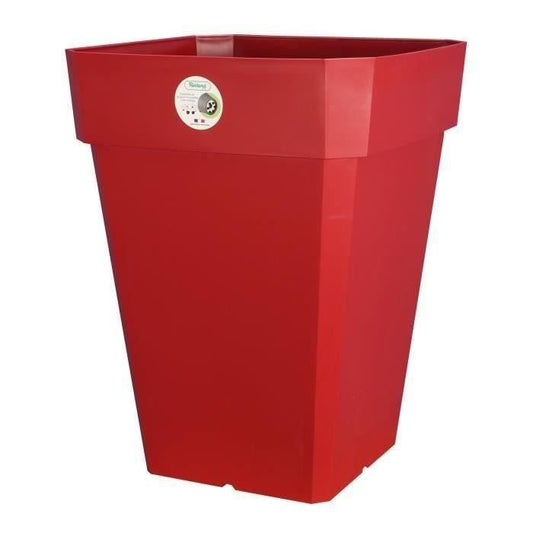 RIVIERA Pot carré Soleilla en plastique 39x39x53cm - 49l - Rouge RIVIERA