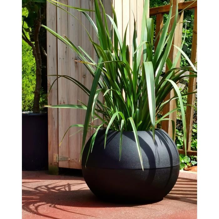 RIVIERA - pot de fleurs Boule - D40 - noir