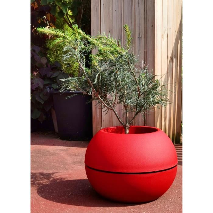 RIVIERA - pot de fleurs Boule - D40 - rouge