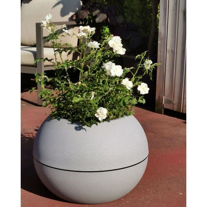 RIVIERA - pot de fleurs Boule - D40 - stone