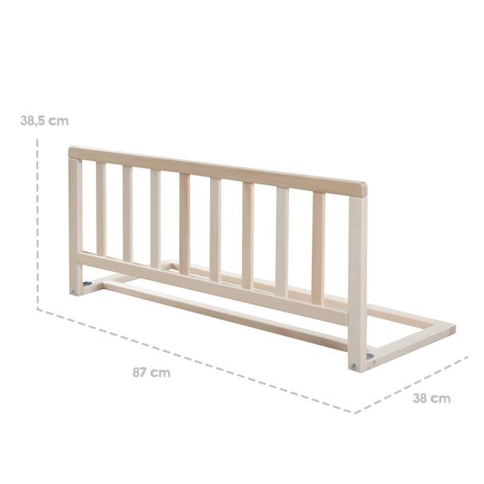 ROBA Barriere de Lit 90 cm - Protection Anti-Chute Sûre pour Bébés et Enfants - de 18 Mois a 5 Ans - Montage Facile