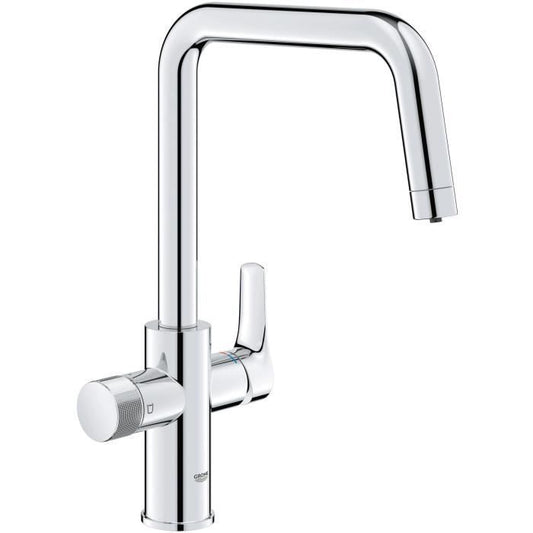 Robinet filtrant de cuisine - Chromé - Filtration de l’eau - Bec haut en U - Rotation 150° - GROHE Blue Pure Start