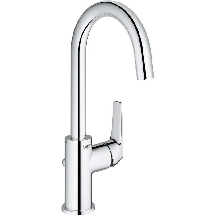 Robinet salle de bains - GROHE Start Flow - Mitigeur monocommande - Taille L - Chromé - Economie d’eau - 23811000