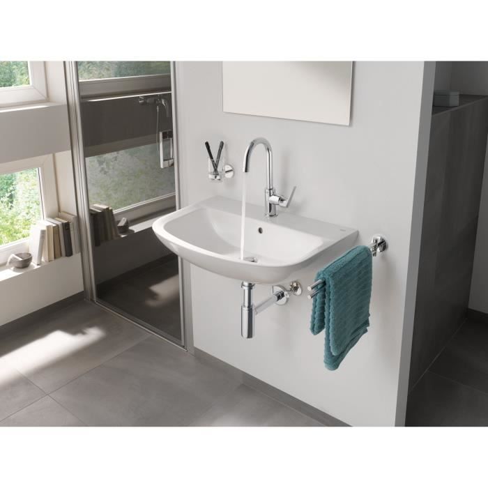 Robinet salle de bains - GROHE Start Flow - Mitigeur monocommande - Taille L - Chromé - Economie d’eau - 23811000