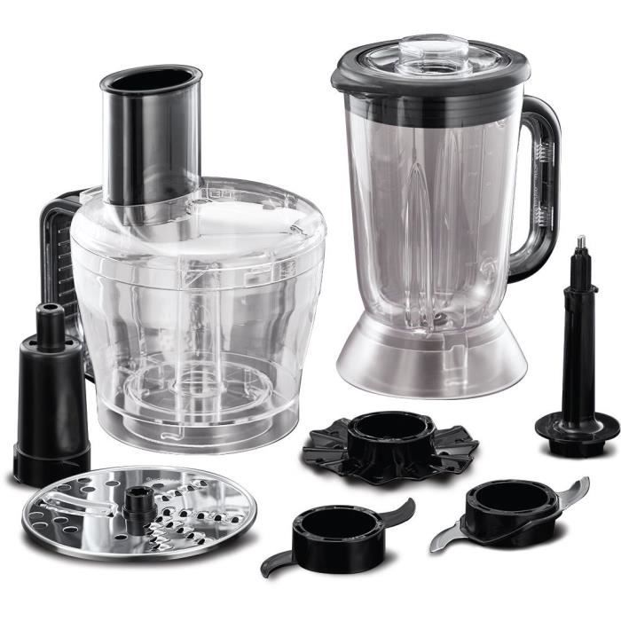 Robot Multifonction - RUSSELL HOBBS - Matte Black 24732-56 - 600 W - Bol 2,5 L - Lames inox - Disque réversible - Noir