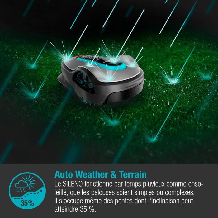 Robot tondeuse GARDENA - SILENO life 1000 - Jusqu’a 1000 m² - Application bluetooth - 58 db - Largeur de coupe: 22cm