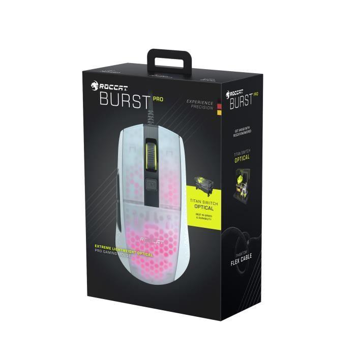 ROCCAT Souris gamer BURST PRO - Blanc - Paloma Tech