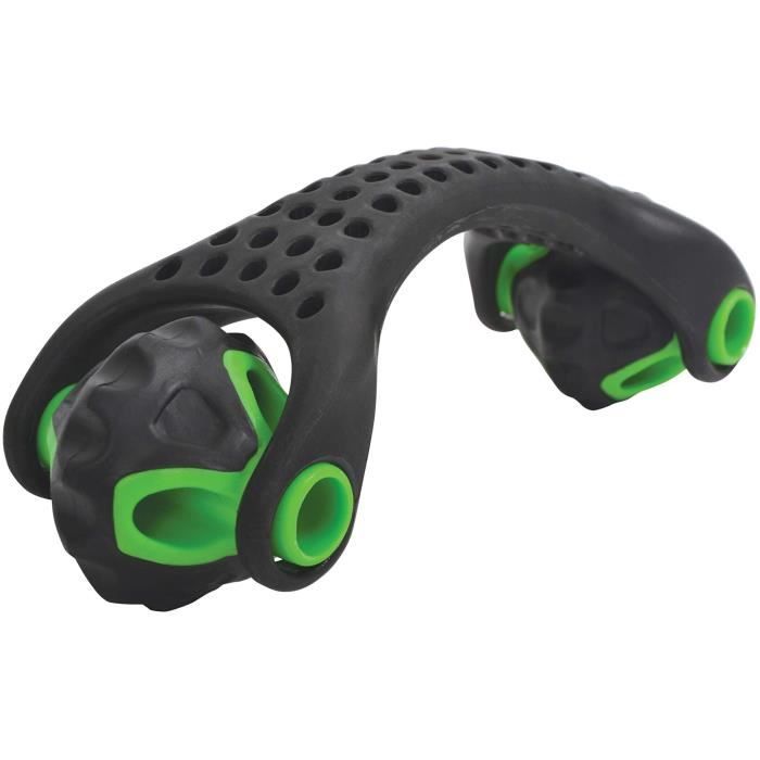 Rouleau de massage / fitness - SCHILDKROT - Ergonomique - Diametre 55 mm - 19 cm - Noir et Vert