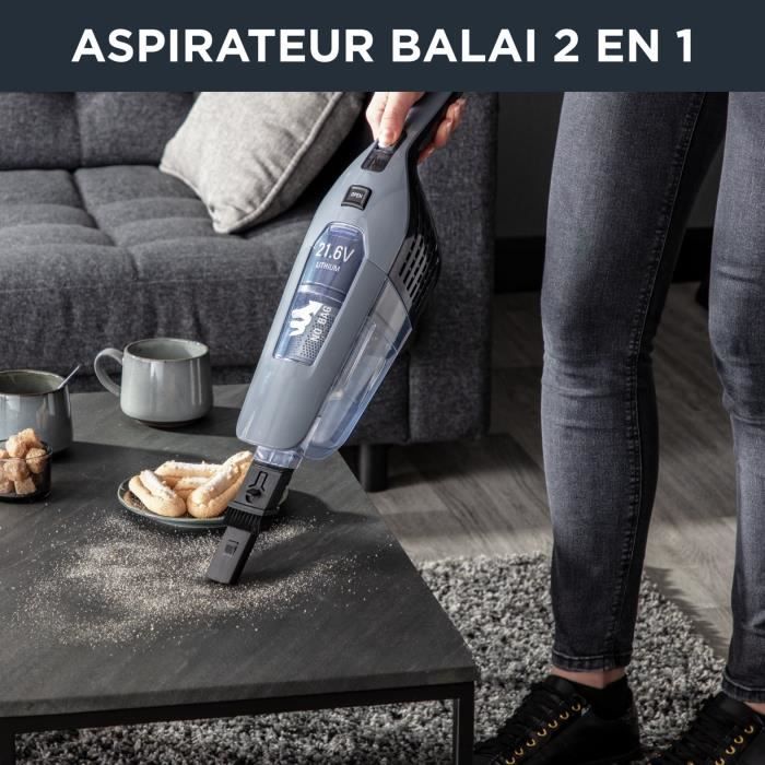 ROWENTA Aspirateur balai sans fil 2en1 Aspirateur a main intégré Autonomie jusqu’a 75 min Léger Tete