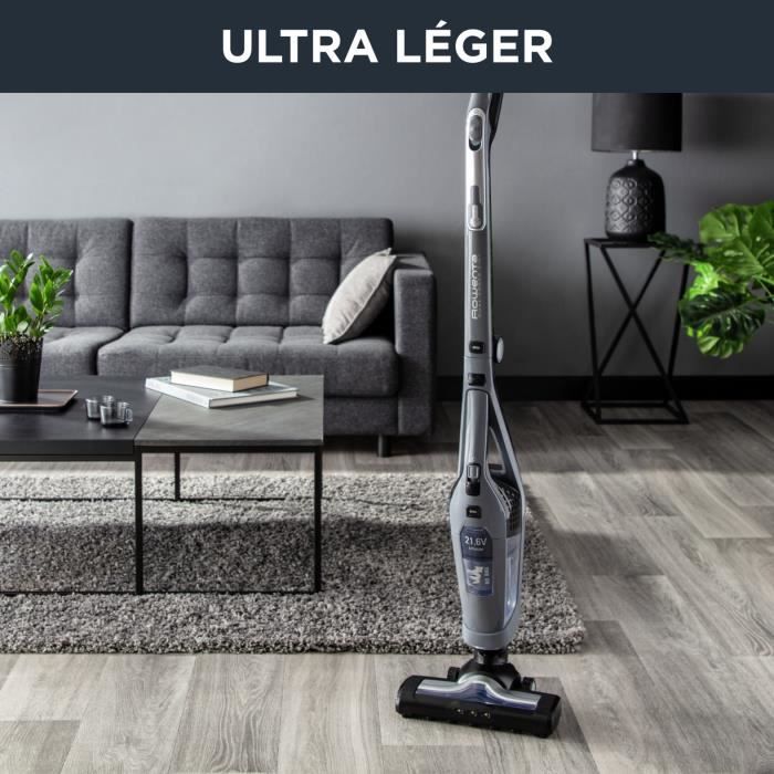 ROWENTA Aspirateur balai sans fil 2en1 Aspirateur a main intégré Autonomie jusqu’a 75 min Léger Tete