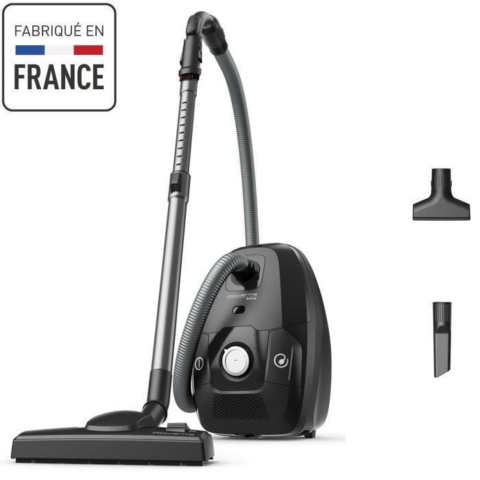 ROWENTA Green Force Max Silence Aspirateur avec sac 4,5 L 900 W max 65 dB(A) Eco-responsable Fabriqué en France Noir