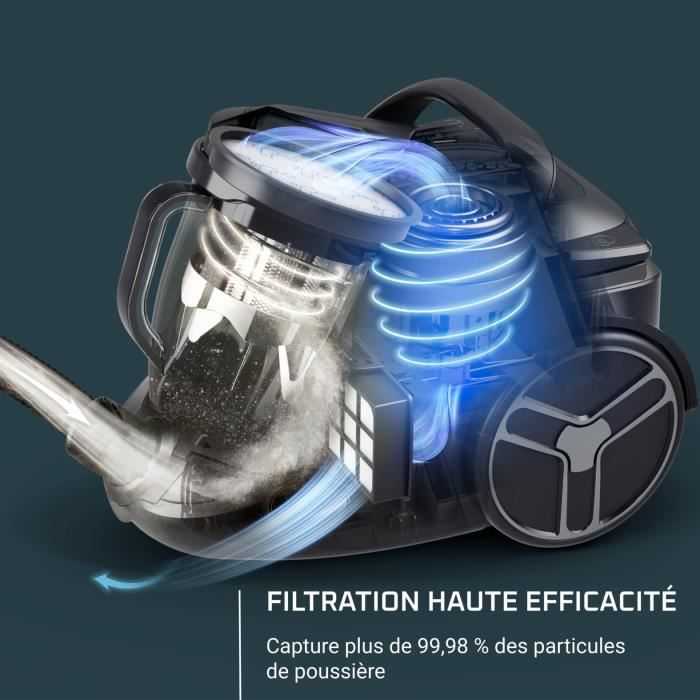 ROWENTA Silence Force Cyclonic Effitech - Aspirateur sans sac 2,5 L 500 W 59 dB Haute filtration Fabriqué en France