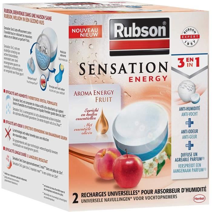 RUBSON Recharge SENSATION 3en1 Aroma Energy Fruit Lot de 2 recharges