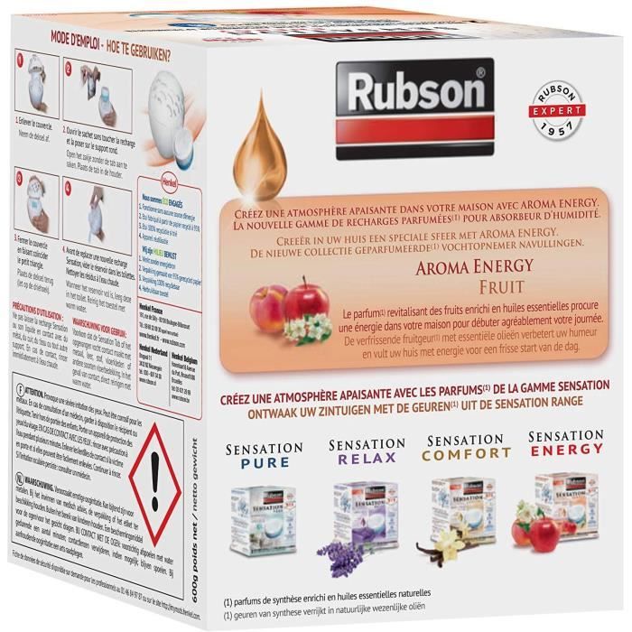 RUBSON Recharge SENSATION 3en1 Aroma Energy Fruit Lot de 2 recharges