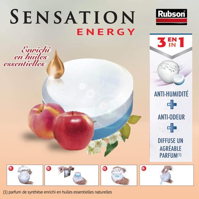 RUBSON Recharge SENSATION 3en1 Aroma Energy Fruit Lot de 2 recharges