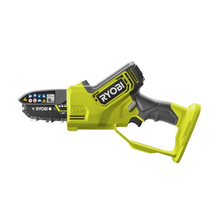 RYOBI - Élagueur a main 18V ONE + - Brushless- guide 10 cm - 6 m/s - tendeur sans outil + batterie 2,0 Ah & chargeur