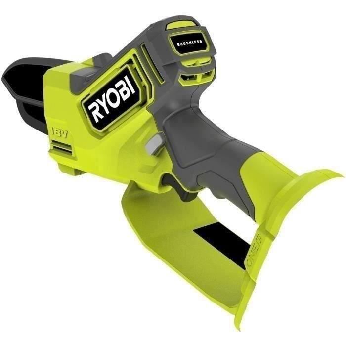 RYOBI - Élagueur a main 18V ONE + - Brushless- guide 10 cm - 6 m/s - tendeur sans outil + batterie 2,0 Ah & chargeur