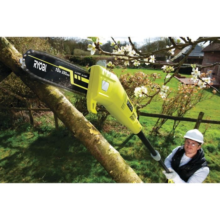 RYOBI - Élagueur sur perche 750 W - guide 25 cm incliné a 15° - 10 m/s - tube d’extension 90 cm fourni - RPP755E