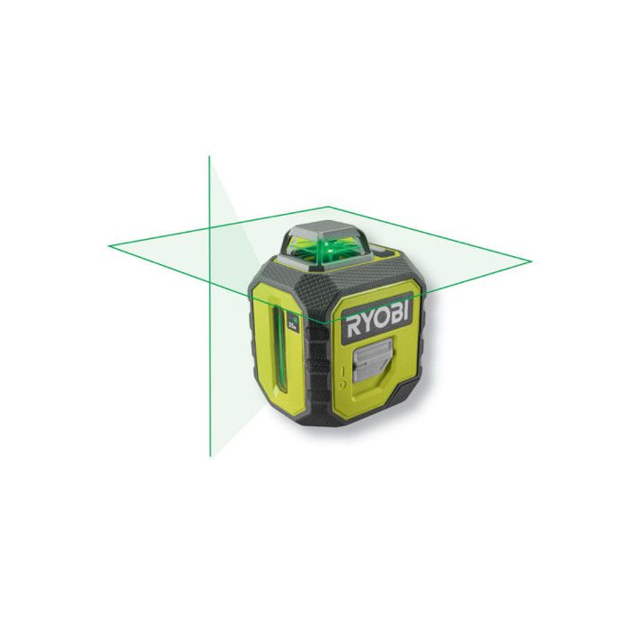 RYOBI - Laser 360° vert - portée 25 m - précision + /- 0,5 mm - Livré avec une canne télescopique une pochette 4