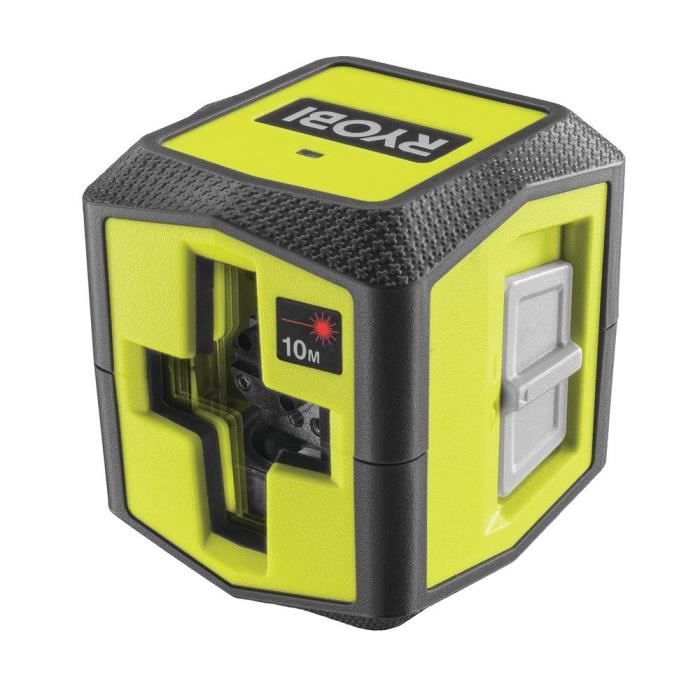 RYOBI - Laser croix rouge - portée 10 m - précision + /- 0,5 mm - Livré avec une pince de fixation et 2 piles - RBCLLR1