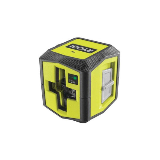 RYOBI - Laser croix vert - portée 15 m - précision + /- 0,5 mm - Livré avec une pince de fixation et 2 piles - RBCLLG1