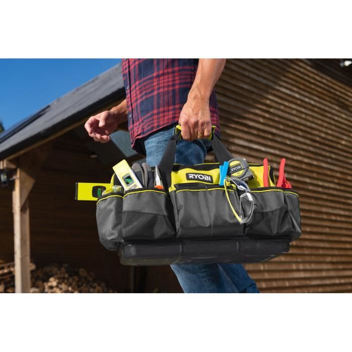 RYOBI - Sac avec fond renforcé 46 x 26 x 29 cm pour 3 ou 4 outils - RSSMTB1