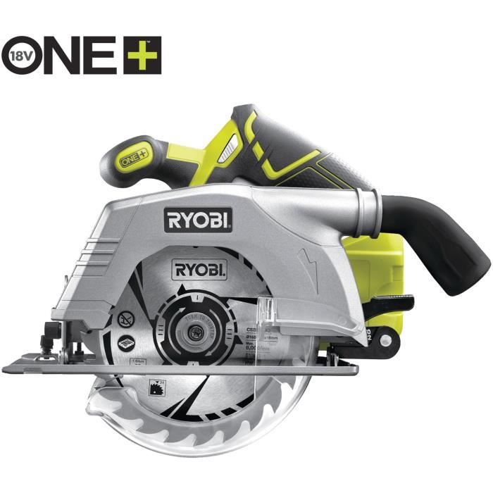 RYOBI - Scie circulaire 18V ONE + - diam. 165 mm x 16 mm - 4 700 tr/min - Livrée avec 1 lame 24 dents - R18CS-0