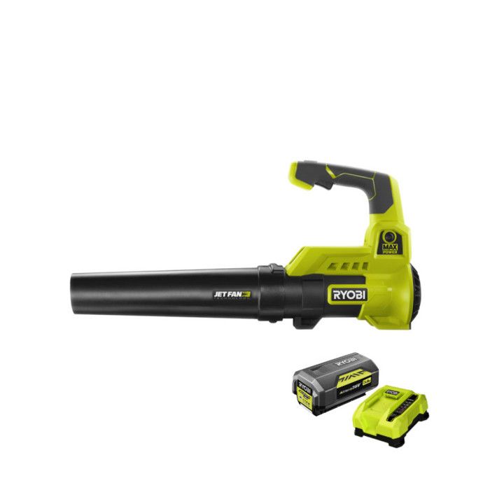 RYOBI - Souffleur 36V MAXPOWER Turbo Jet - soufflerie 152 km/h - débit air: 14,86 m³/min + batterie 4,0 Ah & chargeur