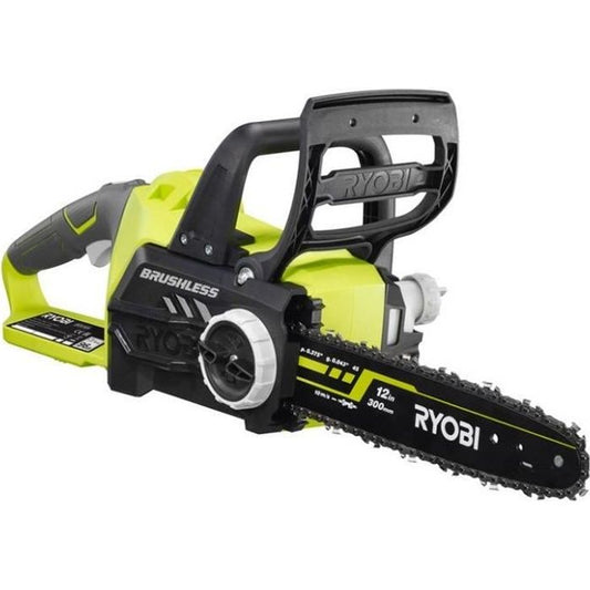 RYOBI - Tronçonneuse 18V ONE + - Brushless- guide 30 cm - 10 m/s - tendeur sans outil - vendue sans batterie