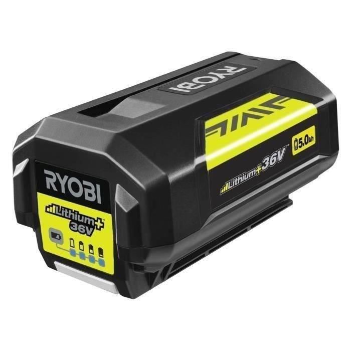 RYOBI - Tronçonneuse 36V MAXPOWER Brushless- guide 35 cm - 21 m/s - tendeur sans outil + batterie 5,0 Ah & chargeur