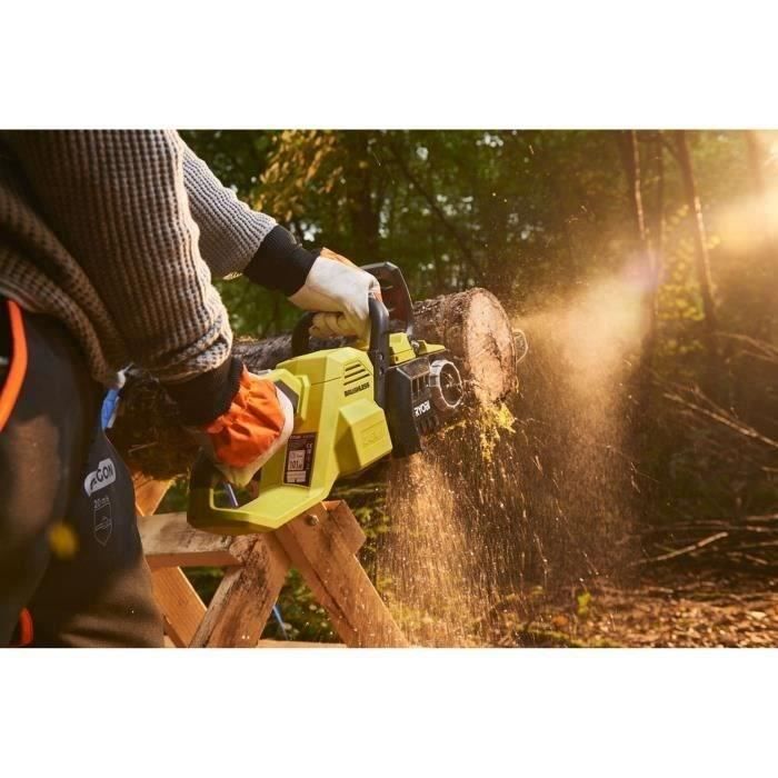 RYOBI - Tronçonneuse 36V MAXPOWER Brushless- guide 35 cm - 21 m/s - tendeur sans outil + batterie 5,0 Ah & chargeur