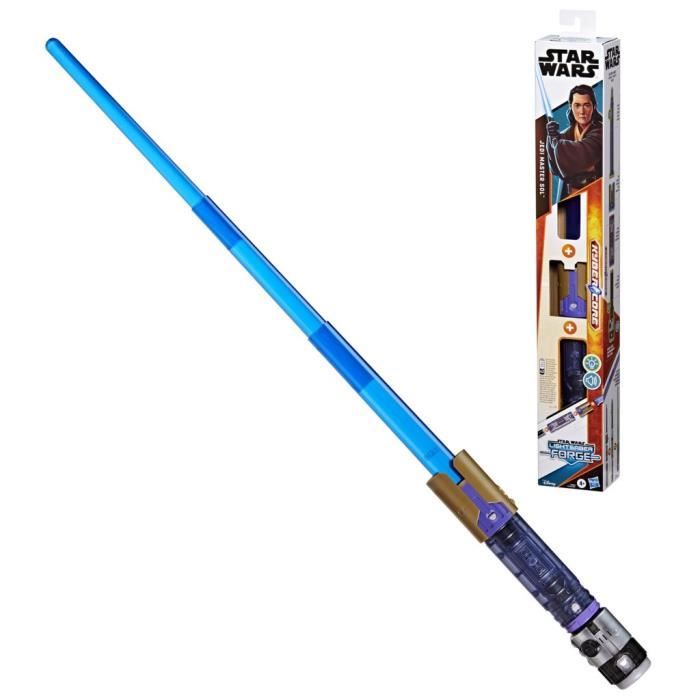 Sabre laser électronique Maître Jedi Sol bleu personnalisable officiel sous licence Star Wars Lightsaber Forge Kyber