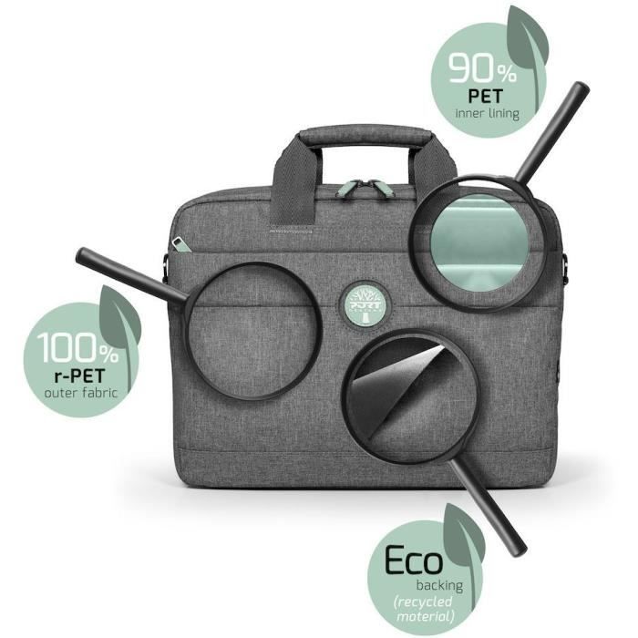 Sacoche pour ordinateur portable 15,6 - PORT DESIGNS YOSEMITE ECO - Gris (62% de matériaux recyclés)