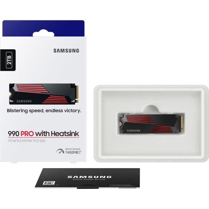 SAMSUNG - 990 PRO - Disque SSD Interne - 2 To - Avec dissipateur - PCIe 4.0 - NVMe 2.0 - M2 - Compatible PS5 (MZ - V9P2T0GW) - Paloma Tech