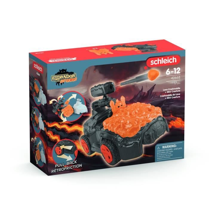 SCHLEICH - 42668 ELDRADOR CREATURES Crashmobile de Lave avec Mini Creature - Coffret voiture avec figurine fantastique