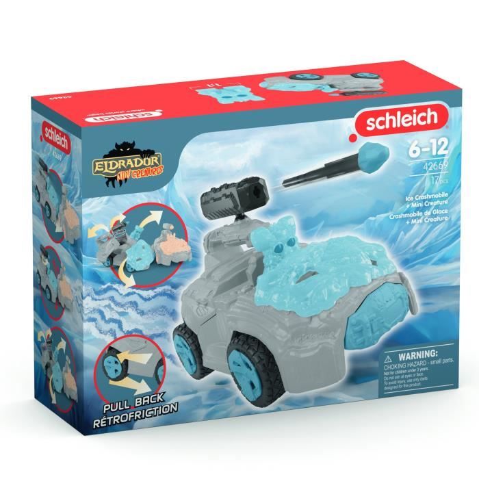 SCHLEICH - 42669 ELDRADOR CREATURES Crashmobile de Glace avec Mini Creature - Coffret voiture avec figurine fantastique