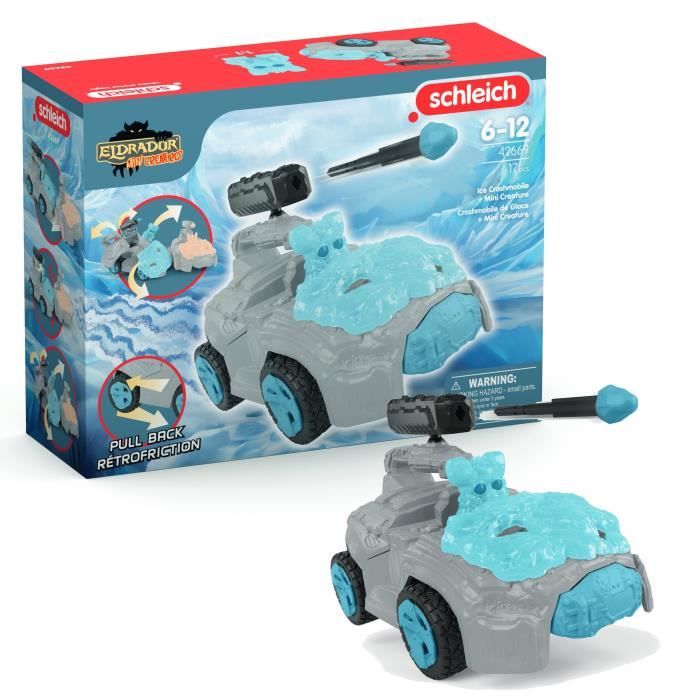 SCHLEICH - 42669 ELDRADOR CREATURES Crashmobile de Glace avec Mini Creature - Coffret voiture avec figurine fantastique