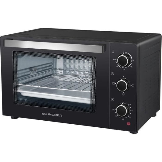 SCHNEIDER - SCEO2321CNB - Four électrique 21L - Convection naturelle - 1200W - Arret automatique - Minuteur - Noir