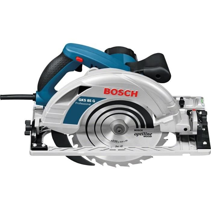 Scie circulaire Bosch Professional GKS 85G 2200 W avec 1 lame de 235mm 5.000 tr/min carton - 060157A900