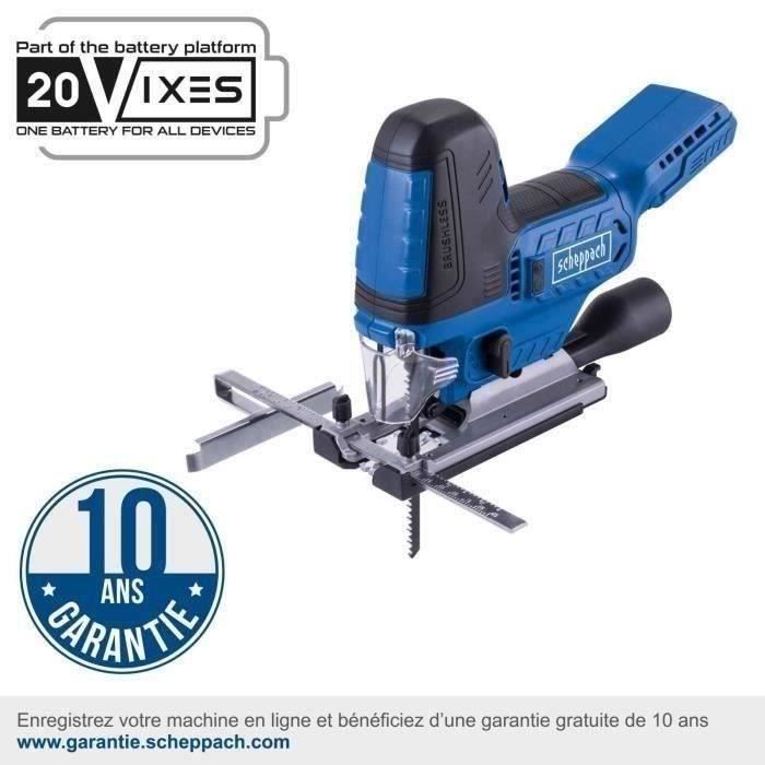 Scie sauteuse - SCHEPPACH - 20V IXES - Lame 152 mm - 1000 a 3000 mouvement/min - sans batterie ni chargeur - BC-JS254-X