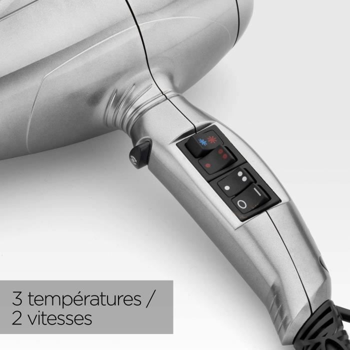 Seche-cheveux - BaByliss - 6000E Pro Digital 2200 - Technologie Ionique et Céramique - Fabriqué en Italie