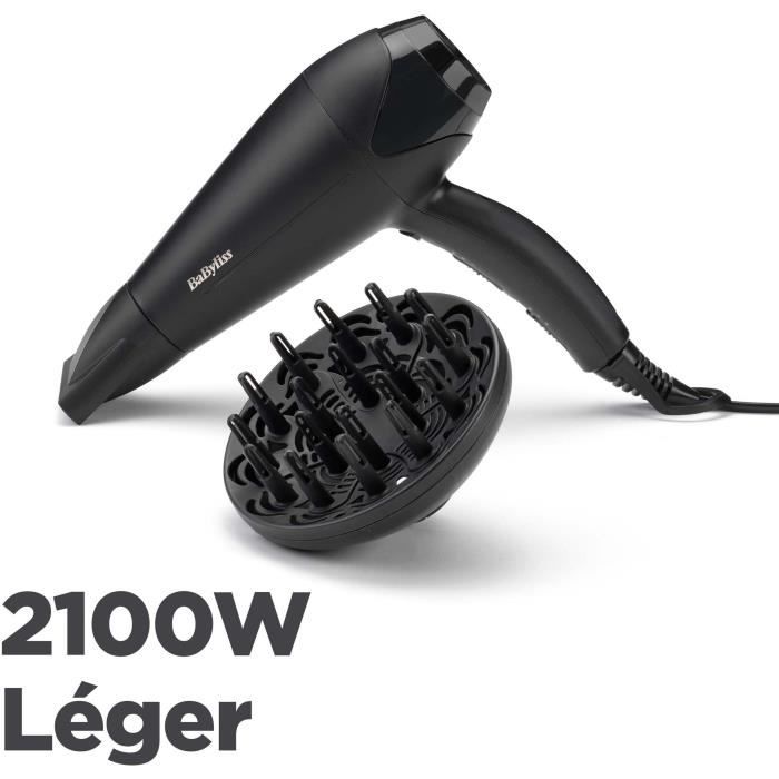 Seche-cheveux - BaByliss - D563DE Power Dry 2100 - Design Léger et Compact