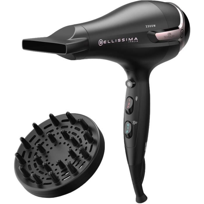 Seche Cheveux - Bellissima - Ionique S9 2300W - Pour Cheveux Lisses et Ondulés - 2 Vitesses 3 Températures