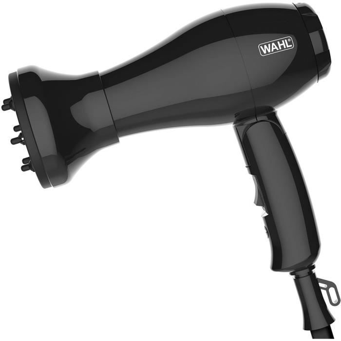 Seche-cheveux de voyage - WAHL - TRAVEL HAIR DRYER - 1000 W - 2 vitesses - Noir