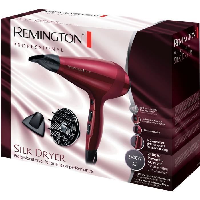 Seche-Cheveux Remington AC9096 Silk Ionique Grille Céramique Protéine de Soie Moteur AC Professionnel Fonction turbo