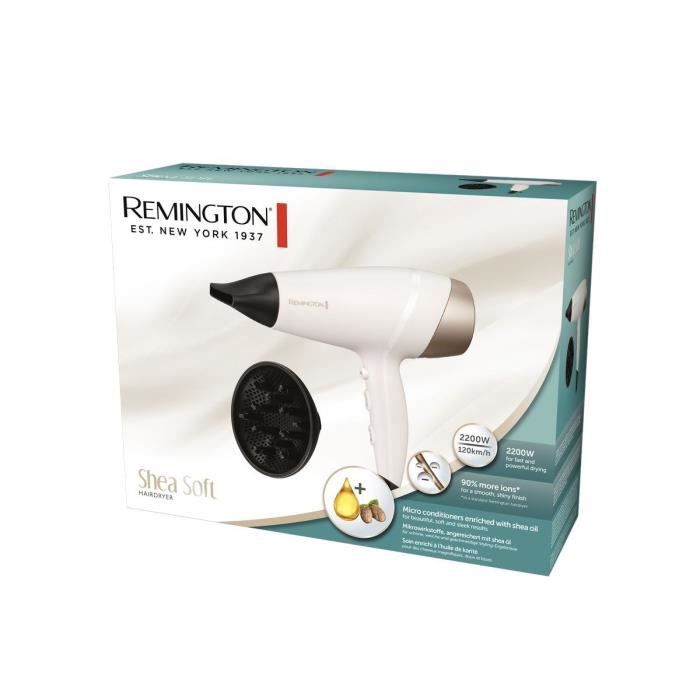 Seche-cheveux REMINGTON Shea Soft D4740 - 2200W - 3 températures - huile de karité