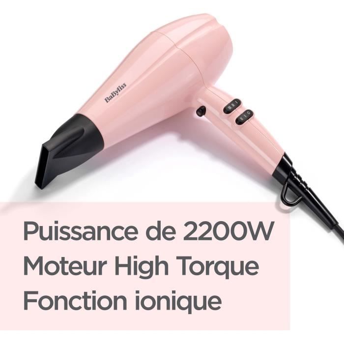 Seche-cheveux Rose Blush 2200 Design BaByliss 5337PRE 2200W Moteur DC - Rose